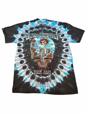 Liquid Blue Black & Blue Tie-Dye Dead & Company Tour 2021 Graphic Tee
